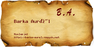 Barka Aurél névjegykártya